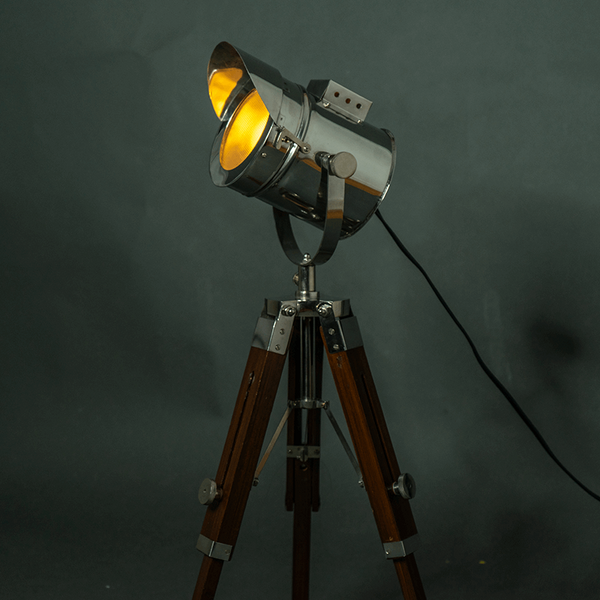 Cherry Oak Morse Code Signal Table Lamp