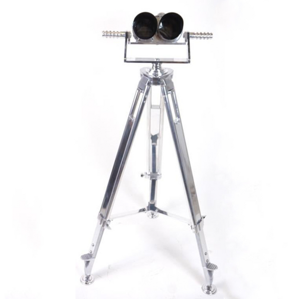 WWII Carl Zeiss Binoculars on Chrome with Adjustable Tripod