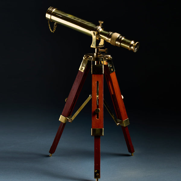 Bronze telescope with adjustable tripod